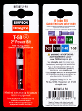 Simpson Strong-Tie BIT50T-2-R1 - T50 6-Lobe Drive 2-in. Power Bit