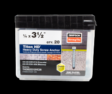Simpson Strong-Tie THDB25312H - Titen HD® 1/4 in. x 3-1/2 in. Heavy-Duty Screw Anchor (50-Qty)