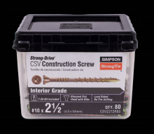 Simpson Strong-Tie CSVZ212R80 - Strong-Drive® CSV Construction Screw - #10 x 2-1/2 in. T25, Flat Head, Yellow Zinc (80-Qty)