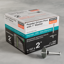Simpson Strong-Tie PDPAWL-200MG - PDPAWL.157 in. x 2 in. Mechanically Galvanized Powder-Actuated Pin w/ 1 in. Washer (100-Qty)