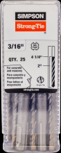 Simpson Strong-Tie MDPL01804-R25 - 3/16 in. x 4-1/4 in. SDS-plus® Shank Drill Bit (25-Qty)