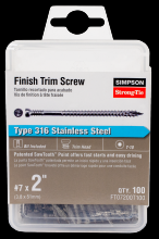 Simpson Strong-Tie FT07200T100 - Finish Trim Screw - #7 x 2 in. T10, Trim-Head, Type 316 (100-Qty)