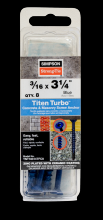 Simpson Strong-Tie TNT18314TFC8 - Titen Turbo™ - 3/16 in. x 3-1/4 in. 6-Lobe Flat-Head Concrete and Masonry Screw, Blue (8-Qty)