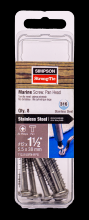 Simpson Strong-Tie T12J150PX-RP8 - Marine Screw, Pan Head - #12 x 1-1/2 in. #3 Phillips Drive, Type 316 (8-Qty)