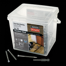 Simpson Strong-Tie T08250FJ-RP200 - Trim-Head Screw, 6-Lobe Drive - #8 x 2-1/2 in. T-15 Type 316, White 01 (200-Qty)