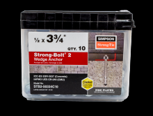 Simpson Strong-Tie STB2-50334C10 - Strong-Bolt® 2 - 1/2 in. x 3-3/4 in. Wedge Anchor (10-Qty)
