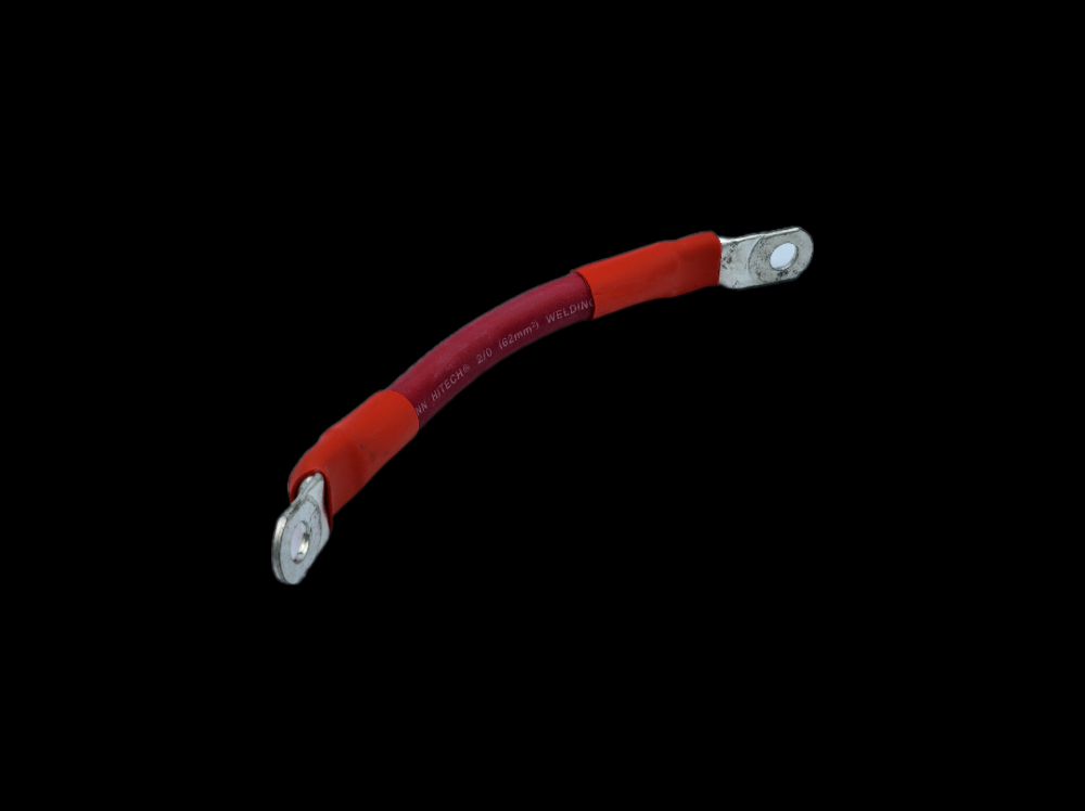 BATT CBL 2/0 TOP STD SMTH POS 8.5&#34; RED