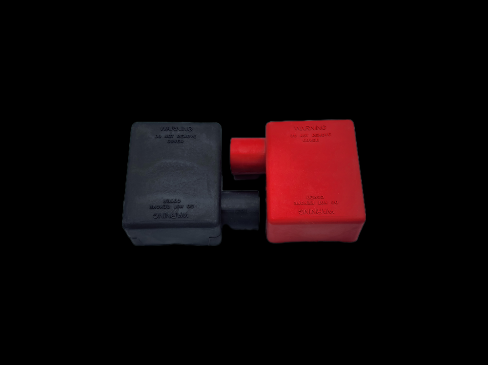 BATT TERM BOOT [RIGHT ELB] 2/0GA BLACK/RED 1PAIR