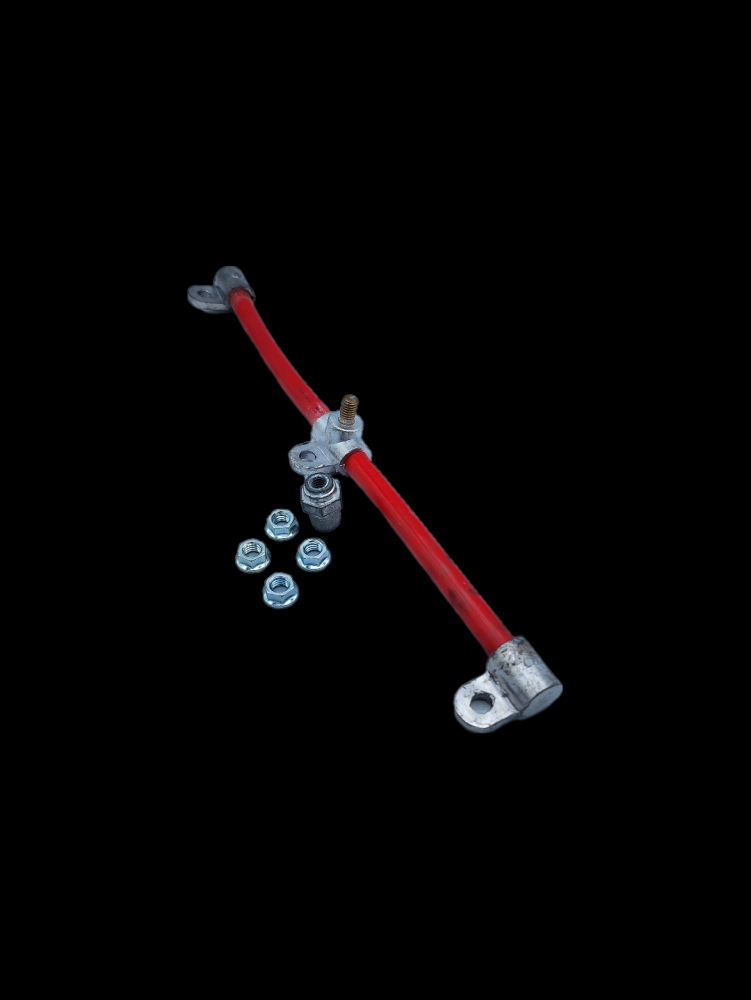 BATT CBL 2/0GA STUD TO POWER HARN 14&#34; RED