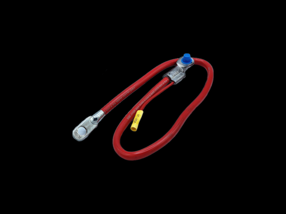 BATT CBL 4GA-SIDE TERM W/LEAD 25Inch RED