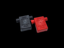 Techspan 692674 - BATT TERM BOOT [FLAG] 2GA BLACK/RED 1PAIR