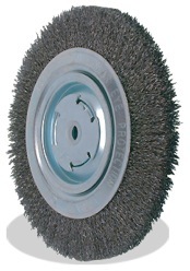 Pearl Abrasive Co. CLBW612 - 6 x 5/8 x 2, 0.014 Bench Wheel Wire Brush, Tempered Wire