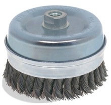 Pearl Abrasive Co. CLWBB258 - 2-3/4 x .020 x 5/8-11 Banded (Bridle) Knot Cup, Tempered Wire