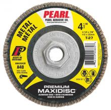 Pearl Abrasive Co. 1166 - 4-1/2 x 5/8-11 Premium AO Maxidisc™ Flap Discs for Metal, Type 27 Shape