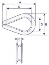 Vanguard Steel 2961 0148 - Heavy Wire Rope Thimbles