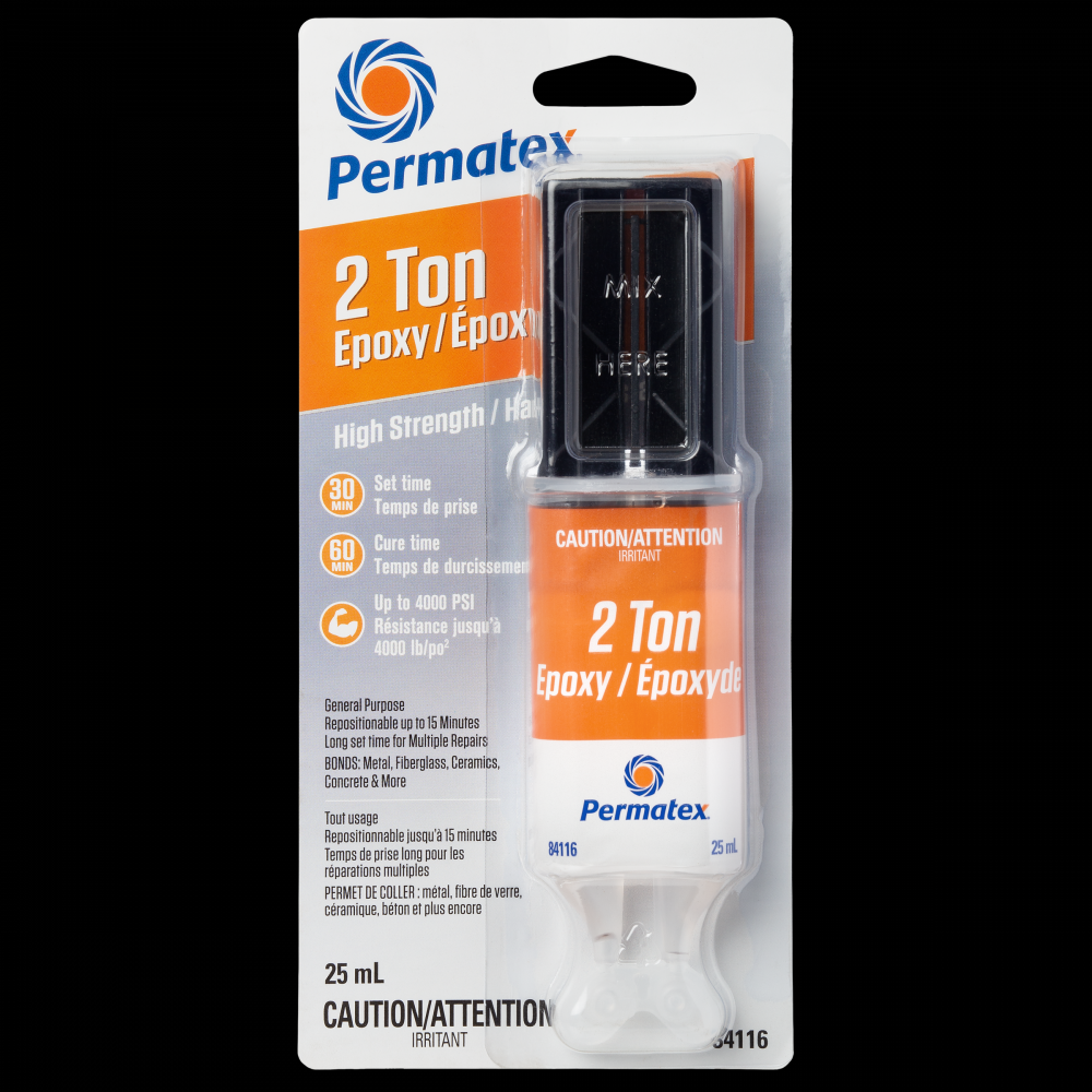 Permatex® 2 Ton Epoxy, 25mL Syringe