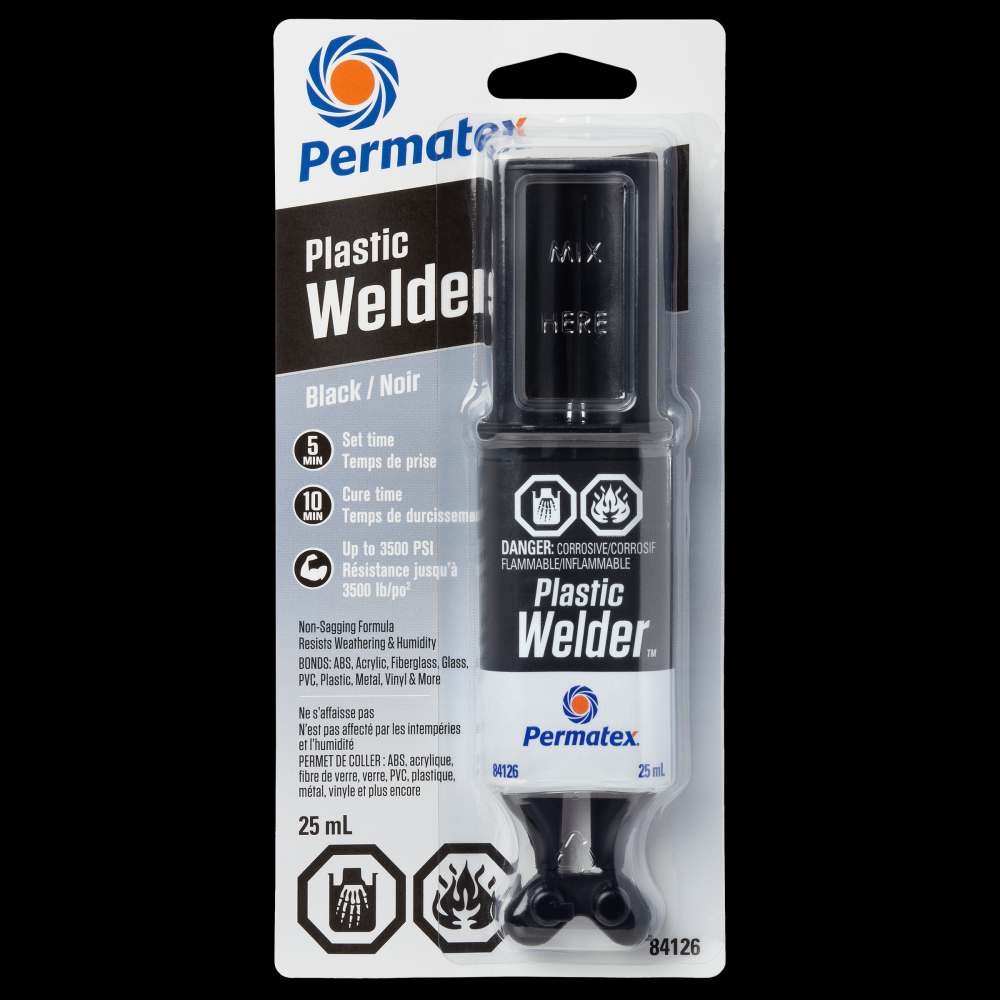 Permatex® Plastic Welder™ Black Adhesive, 25mL Syringe