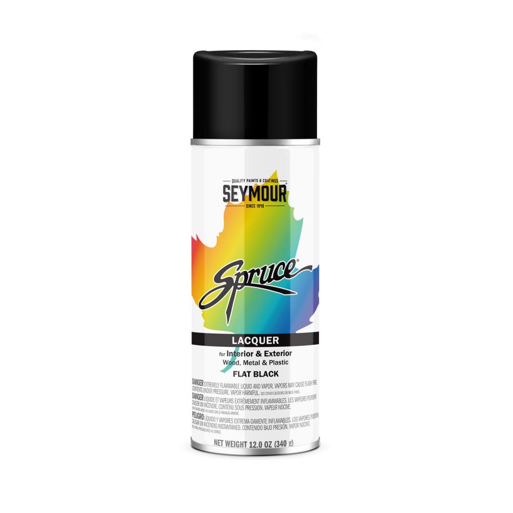 Spruce Lacquer Spray Paint, Flat Black (12 oz.)
