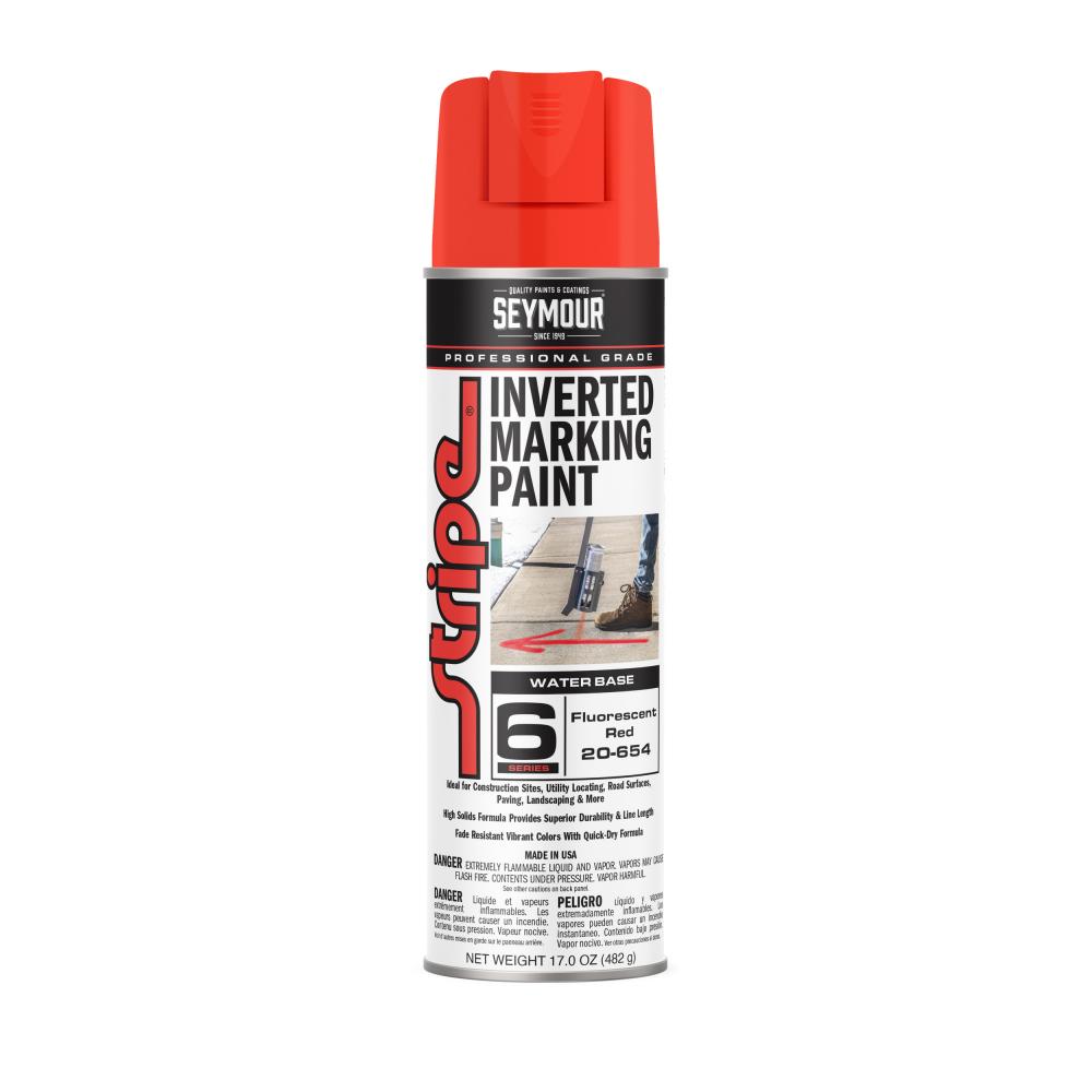 20-654 Seymour 20 oz. Water Based Marking Paint, Fluorescent Red (17 oz.)