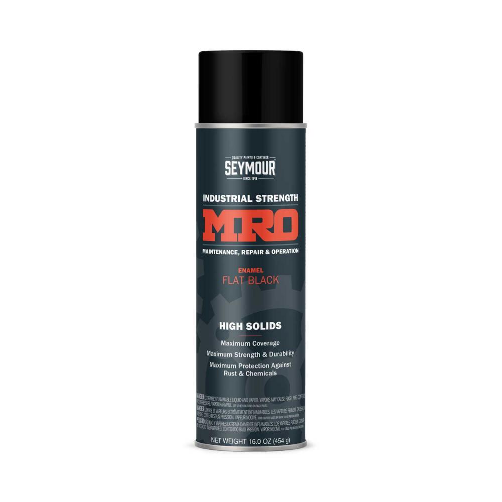620-1433 Seymour Industrial MRO High Solid Enamel Spray Paint, Flat Black (16 oz.)
