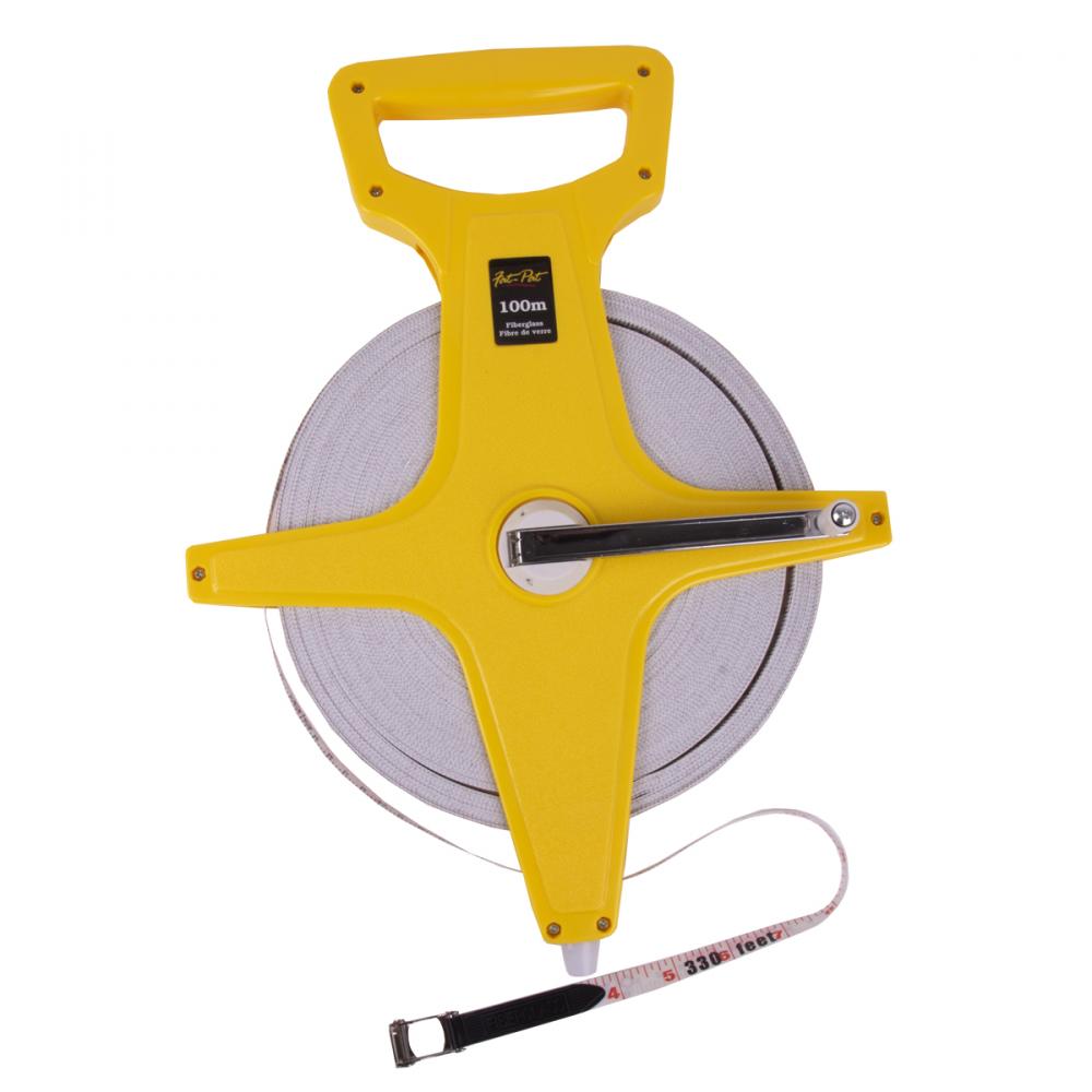 Open Reel Tape Measure 330ft/100m x 1/2in Fiberglass Metric/Imperial