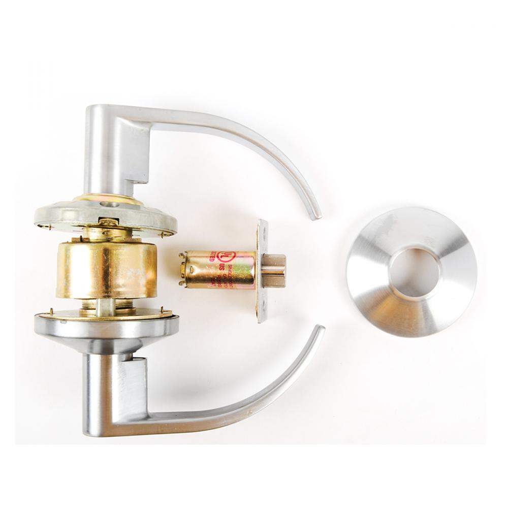 Door Lock Lever Set Classroom Satin Chrome (Commercial) Curved Handle