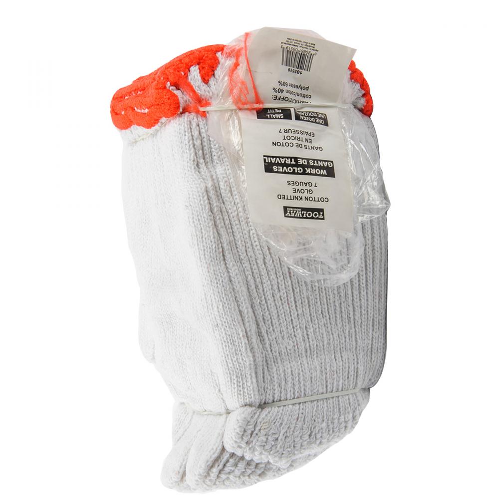 1dz. Knitted Poly/Cotton Gloves White (S)