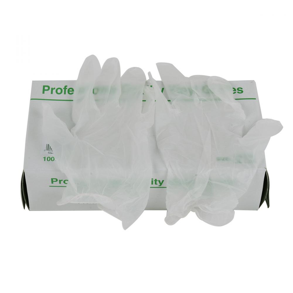 100Pk Premium Quality Disposable Vinyl Gloves White (M)