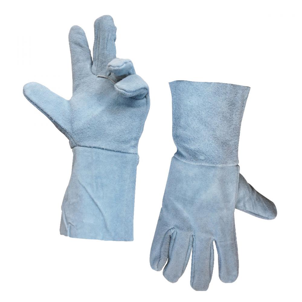 1dz. Cow Split Leather Welders Gloves Gray Long Cuff