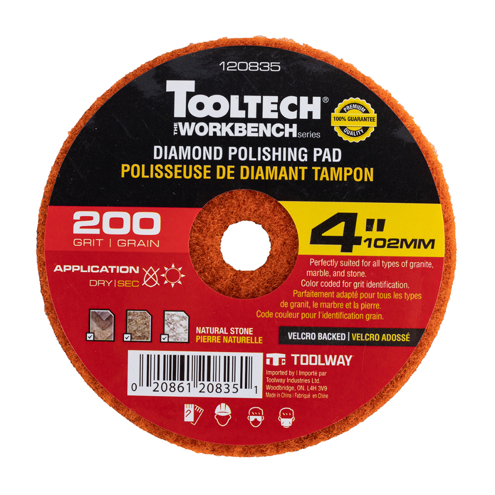 10Pc Diamond Dry Polishing Pad 4in 200grit