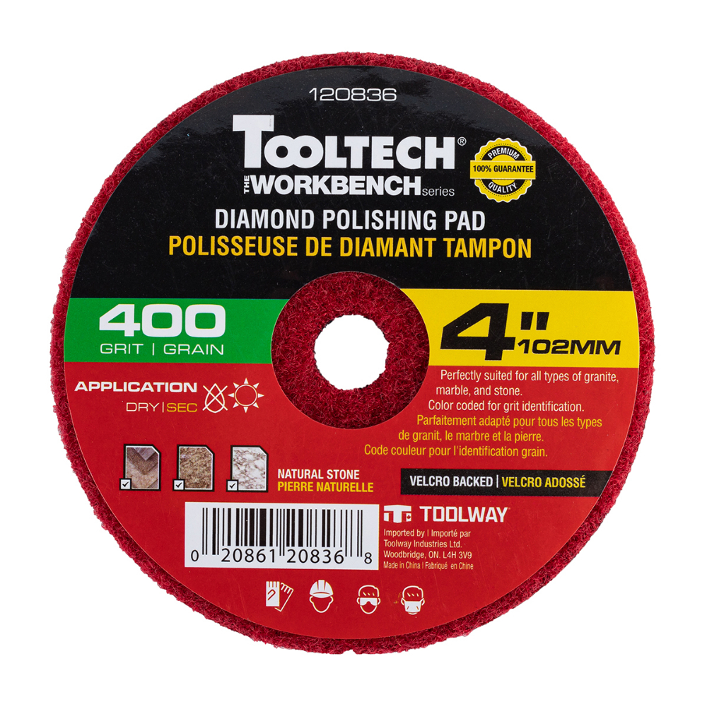 10Pc Diamond Dry Polishing Pad 4in 400grit