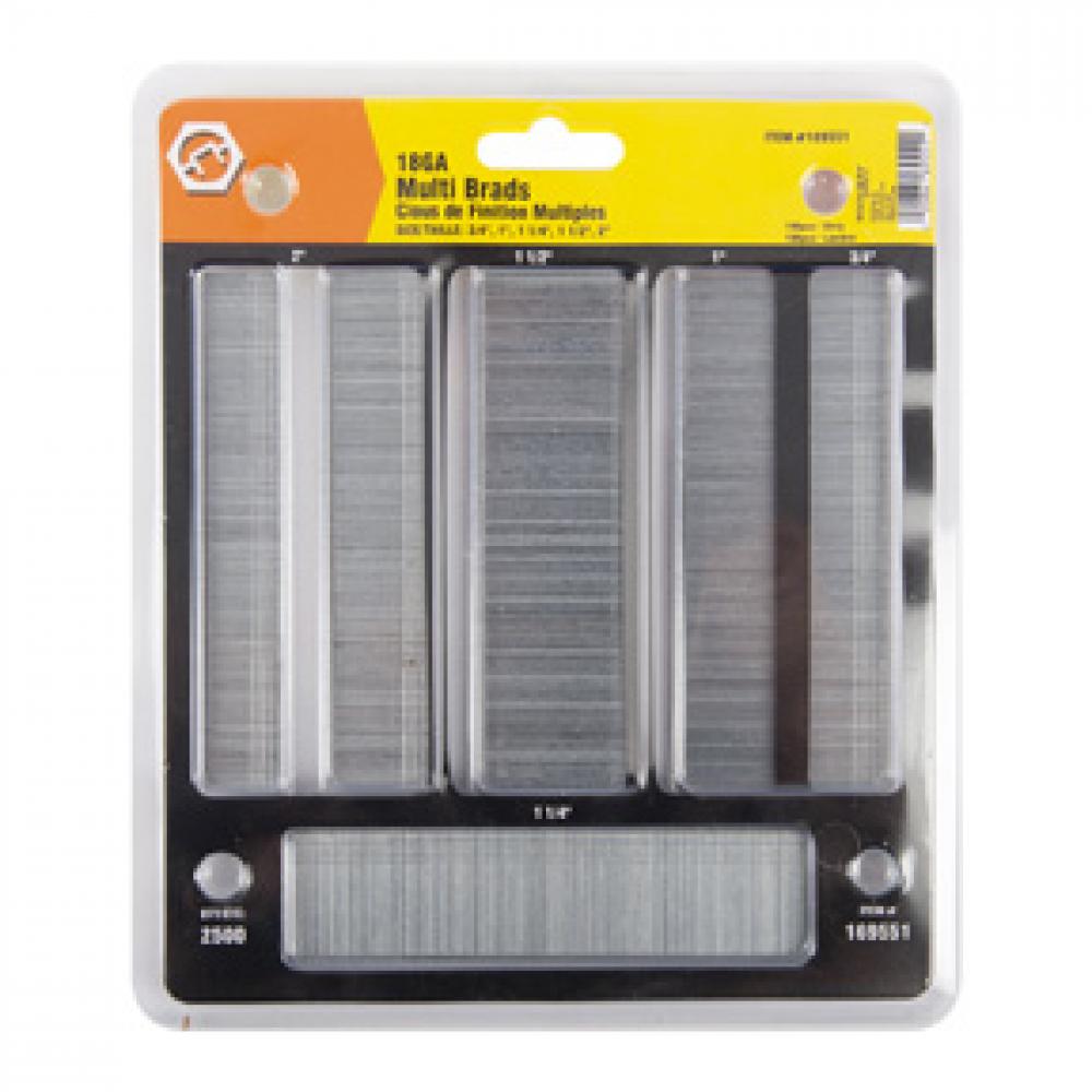 Brad Nails Galvanized Multi 18ga (¾in 1in 1-¼in 1½in 2in) 2500/Pk