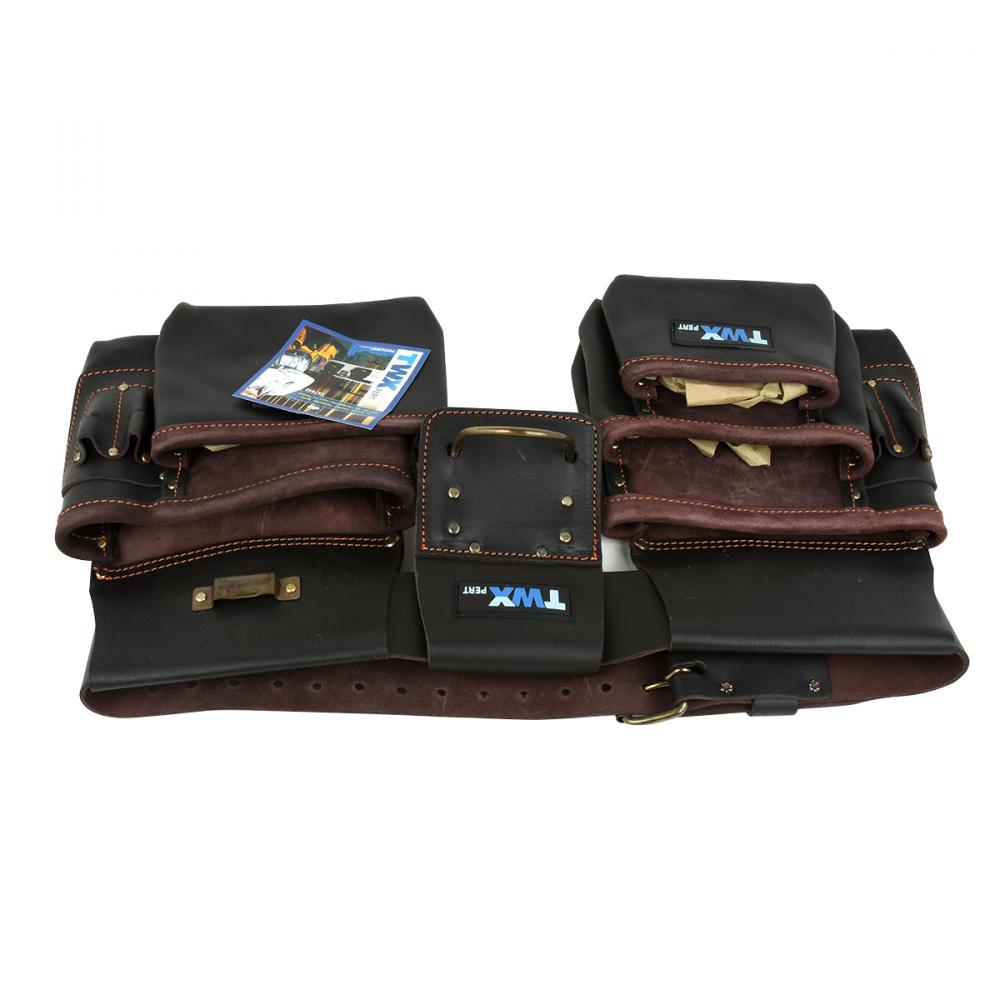 Prestige Waist Apron Leather 15-Pocket with Leather Belt (2L/3M/10S)