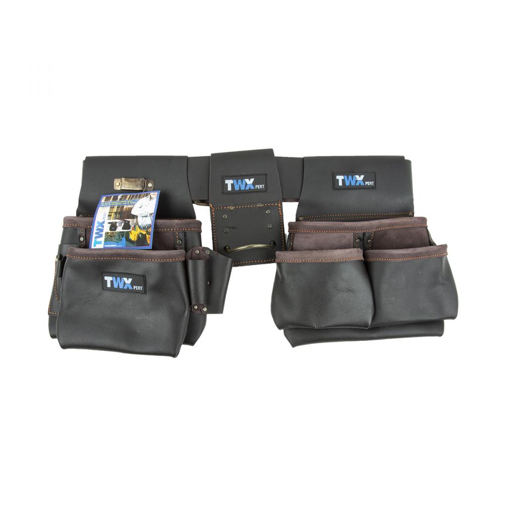 Prestige Waist Apron Leather 15-Pocket with Leather Belt (2L/4M/9S)