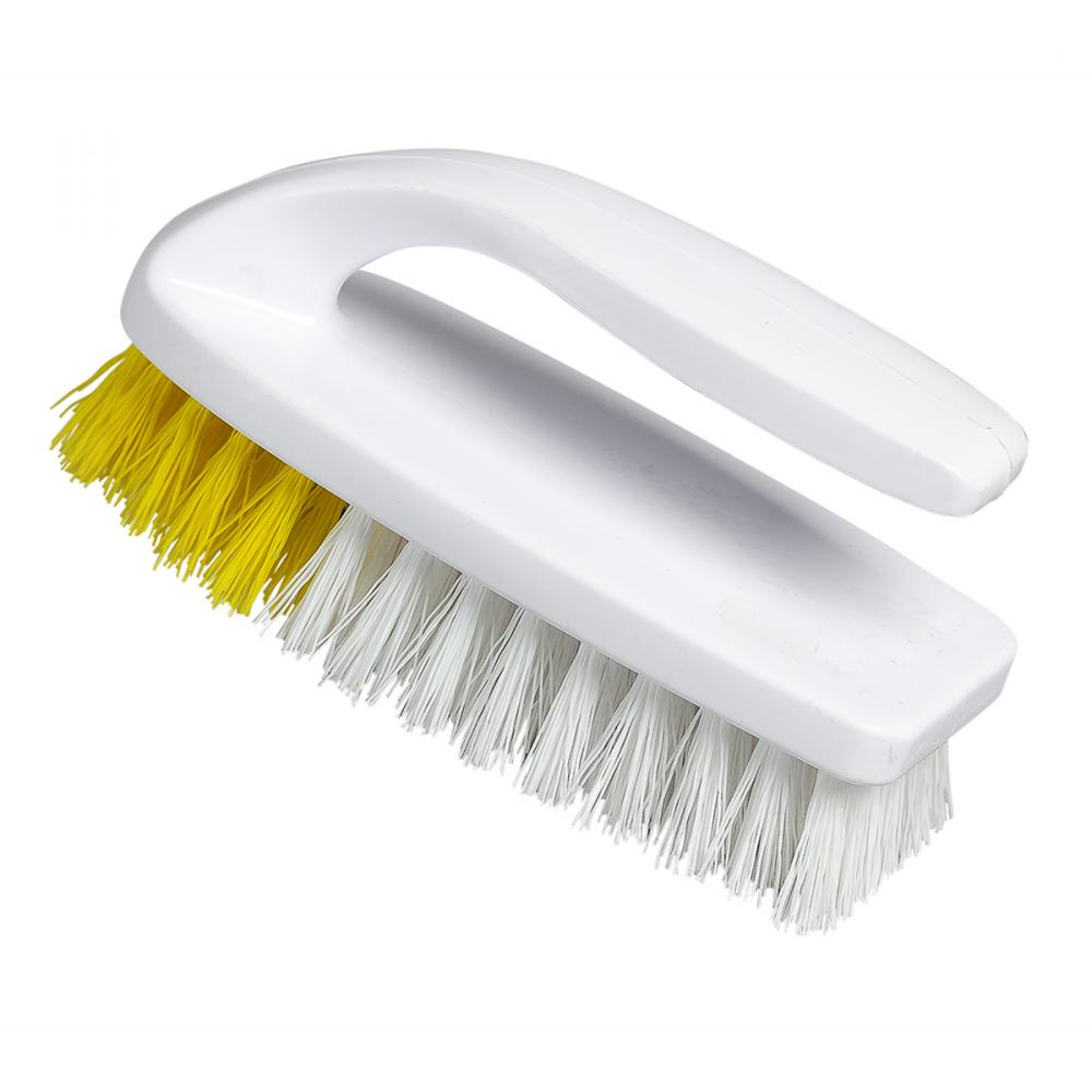 Hand Held Scrub Brush with Iron Style Handle 6in