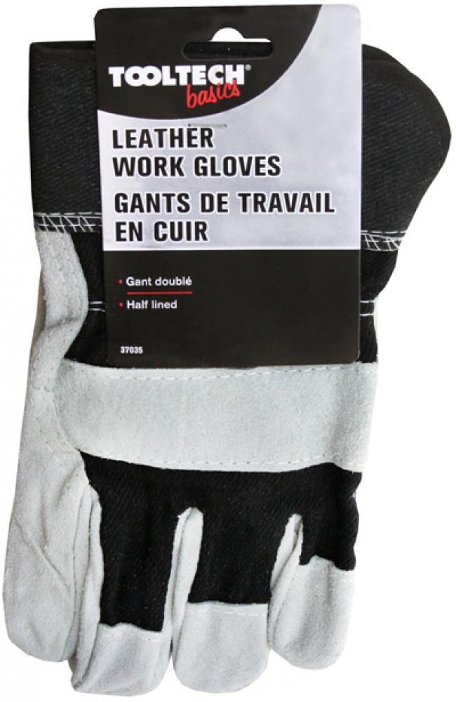 1PR Leather Work Gloves Half Lined