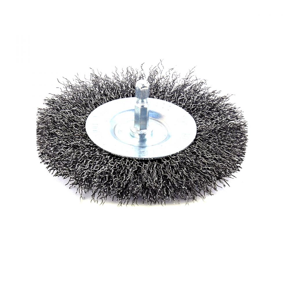 Wire Wheel Brush Crimped 4in Shank 1/4in