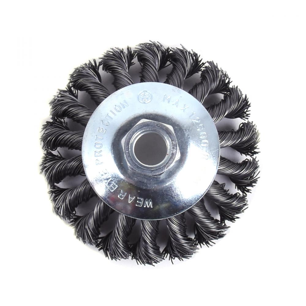 Knotted Wire Wheel Bevel Brush 4in Shank 5/8in