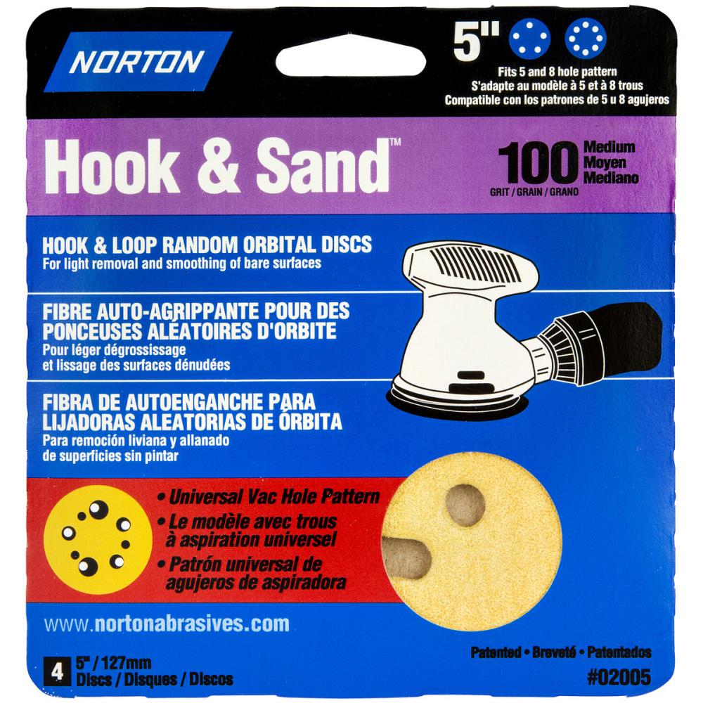 Hook & Loop Disc 5-8in Hole P100 4Pk