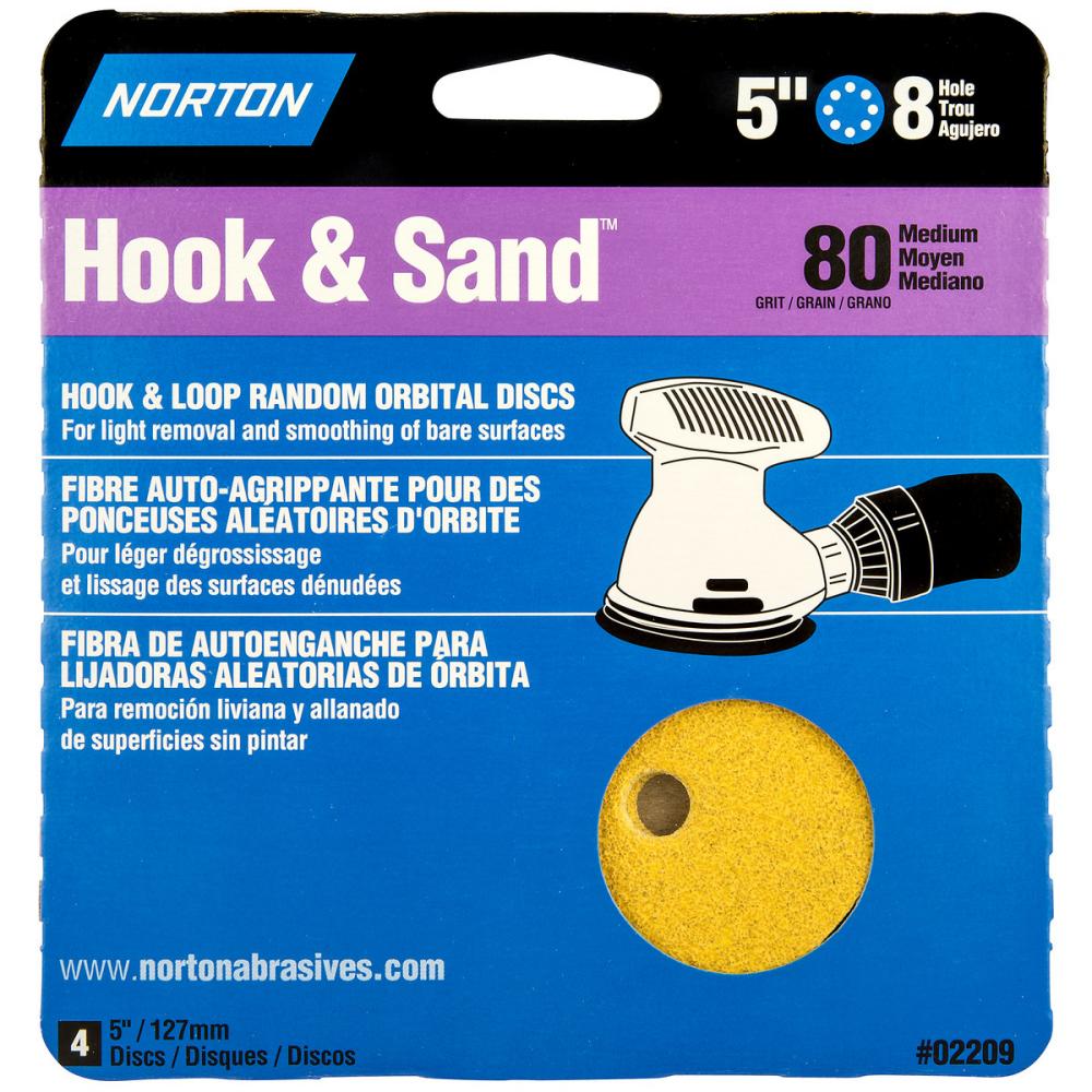 Hook & Loop Disc 5in 8Hole 80g