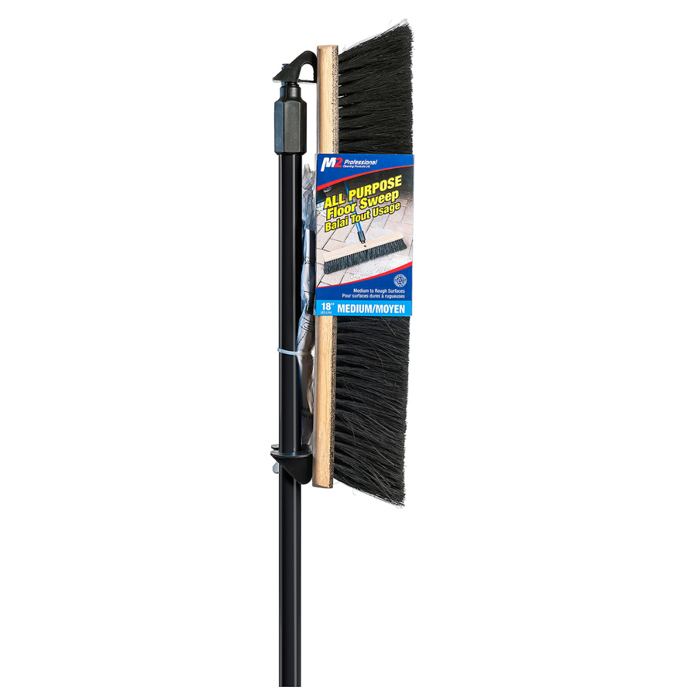 Push Broom 18in Braced Medium Tampico w/60in HD Handle