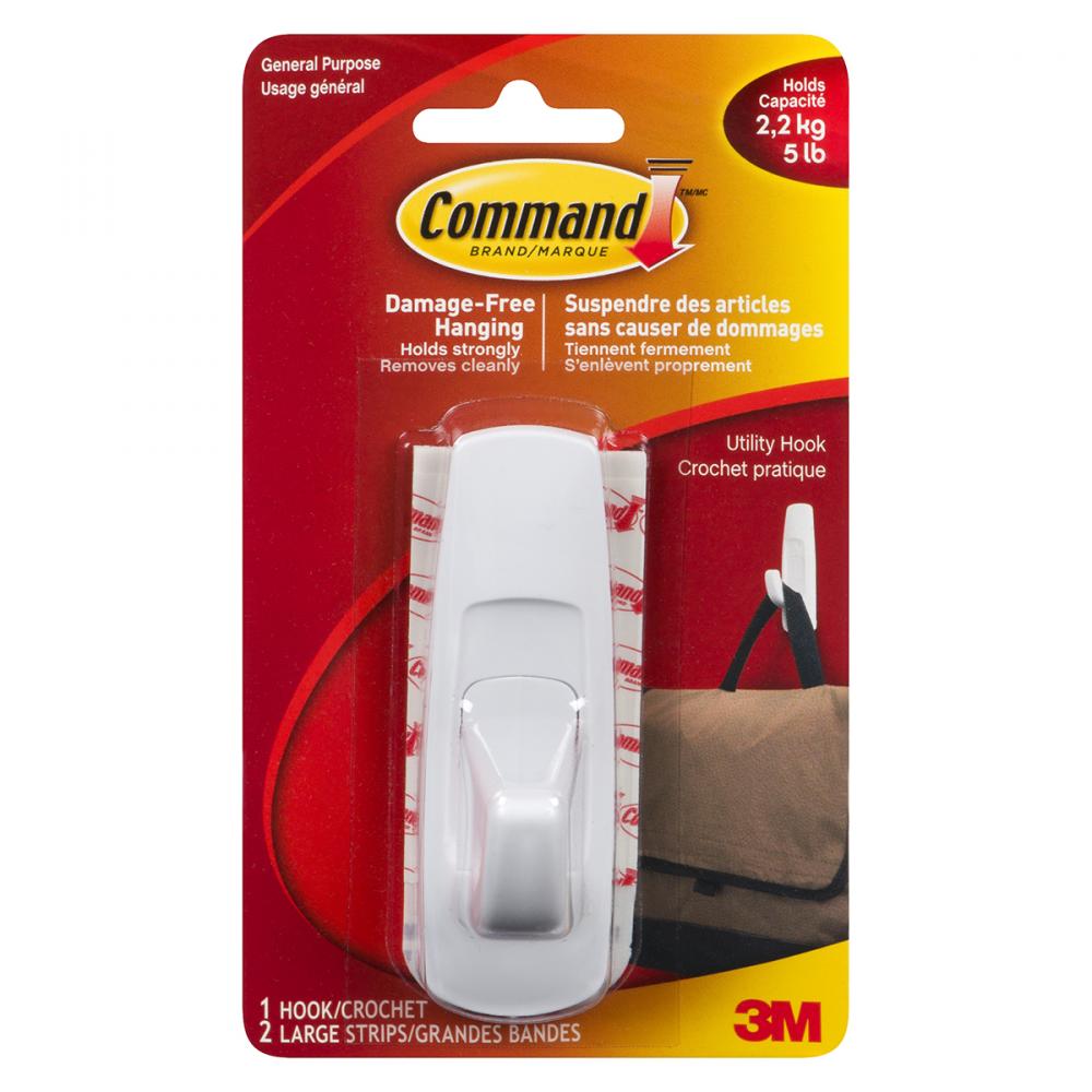 Command™ Utility Hook Large White 5Lb