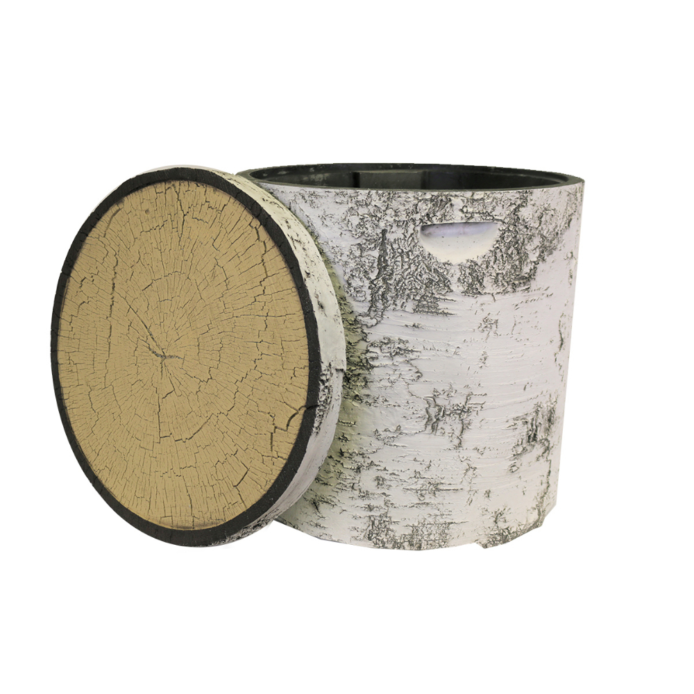 Surreal Cooler Birch-Look Log Design 90qt