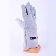 Toolway 105537 - 1dz. Cow Split Leather Insulated Welders Gloves Gray Long Cuff Fleece Lining (OSFA)