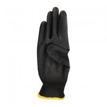Toolway 105552 - 1dz. Knitted Polyester Gloves Black With Black PU Palm (M)