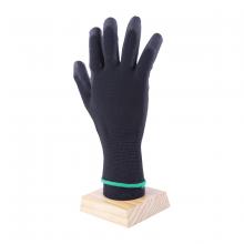 Toolway 105553 - 1dz. Knitted Polyester Gloves Black With PU Palm (L)