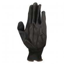Toolway 105554 - 1dz. Knitted Polyester Gloves Black With PU Palm (XL)