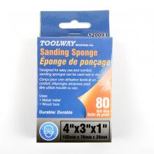 Toolway 120093 - Sanding Sponge 4inx3inx1in (80 Grain Size) Silicon Carbide