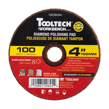 Toolway 120834 - 10Pc Diamond Dry Polishing Pad 4in 100grit