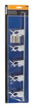Toolway 454122 - Wall Mount Storage Track With 5 Clips 17in White